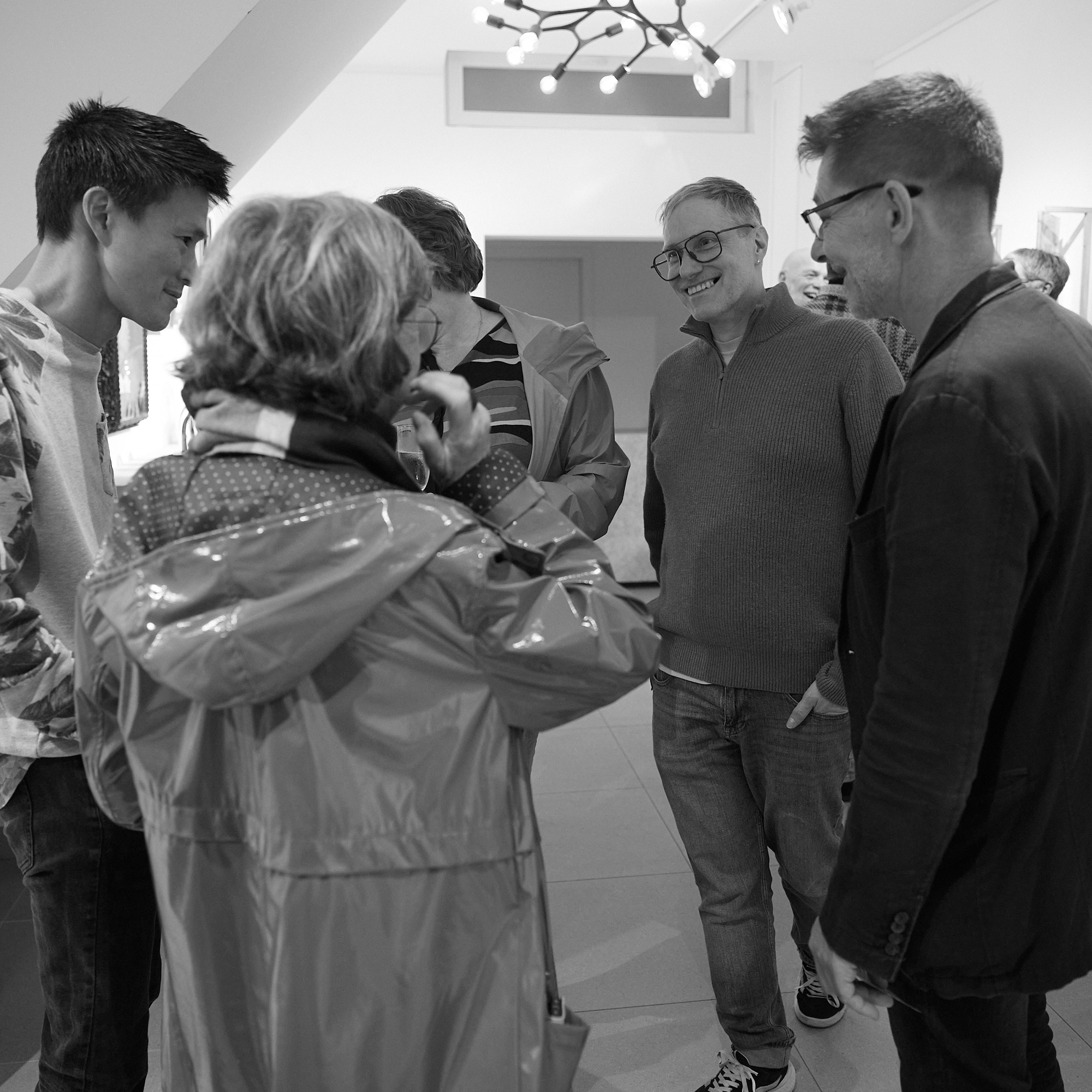Visitors at an opening reception at Galerie De Ruimte in Ghent