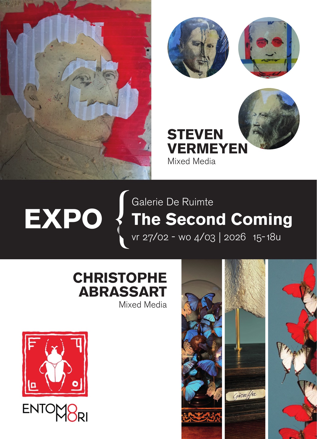 Flyer van The Second Coming met Steven Vermeyen en Christophe Abrassart